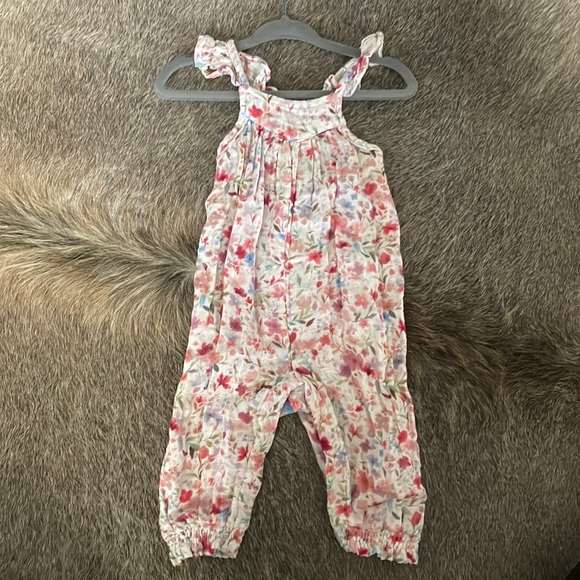 Hayley Baby Floral Button Romper - Picture 1 of 4
